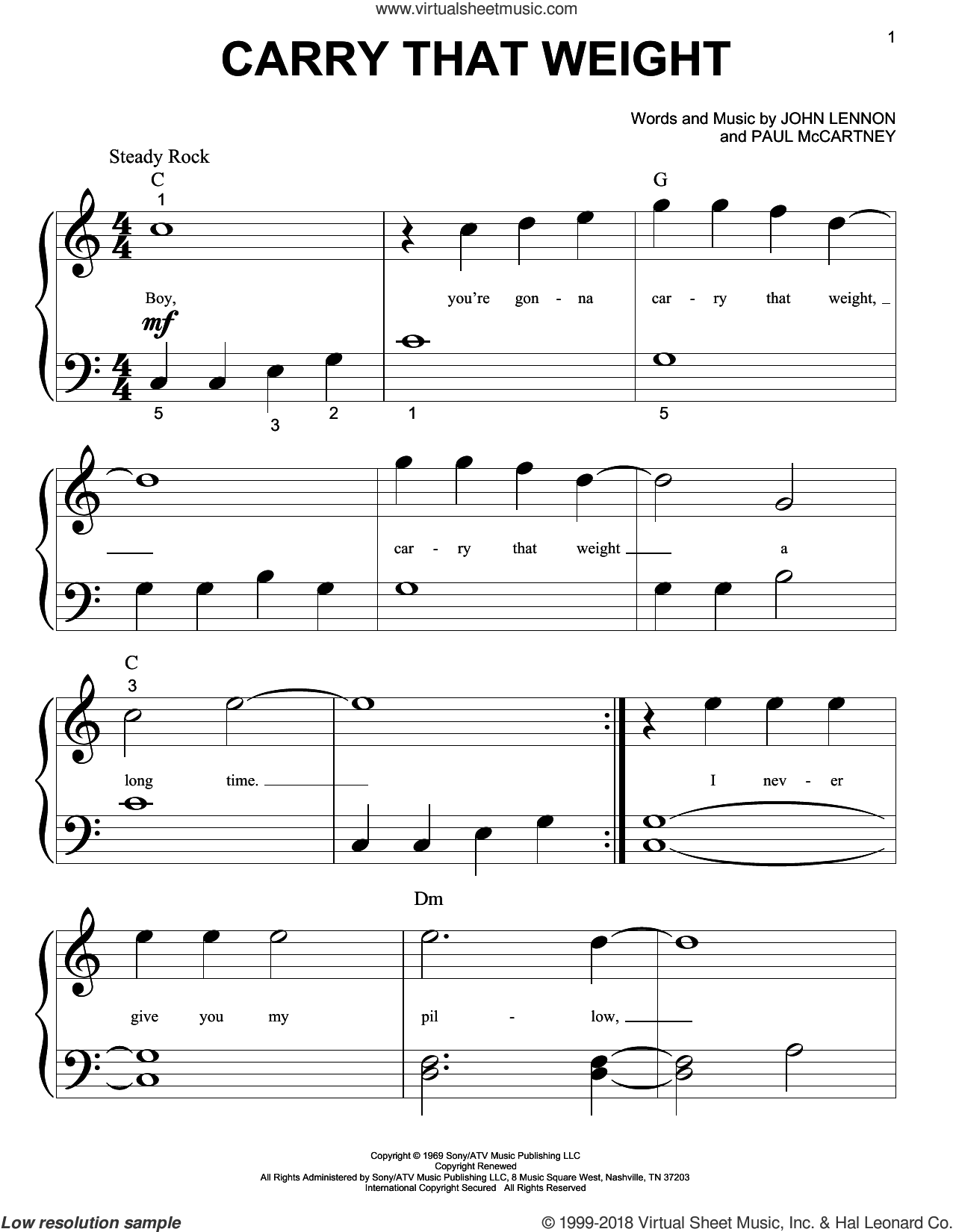 beatles easy piano sheet music pdf