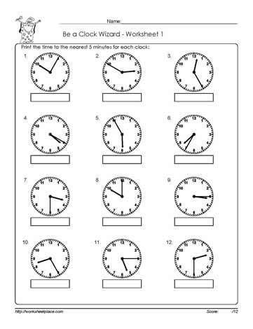telling time to the minute pdf