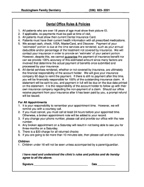 dental office policy manual pdf