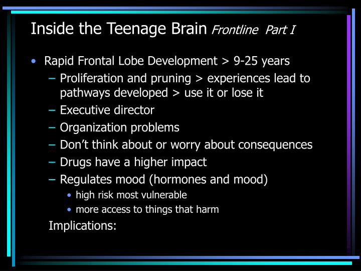 inside the teenage brain pdf